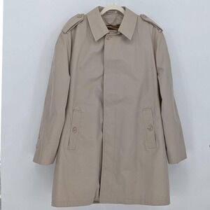 Vintage Misty Harbor $195 44 Long Khaki Trench Coat Removable Fleece NWOT Taiwan